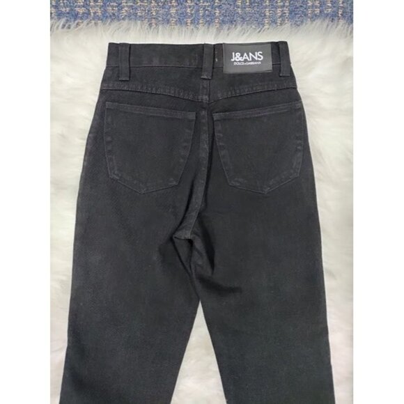 J&ANS Dolce&Gabbana Pants Black Denim High Rise Straight Leg Slim Fit 0/XS - Picture 5 of 11